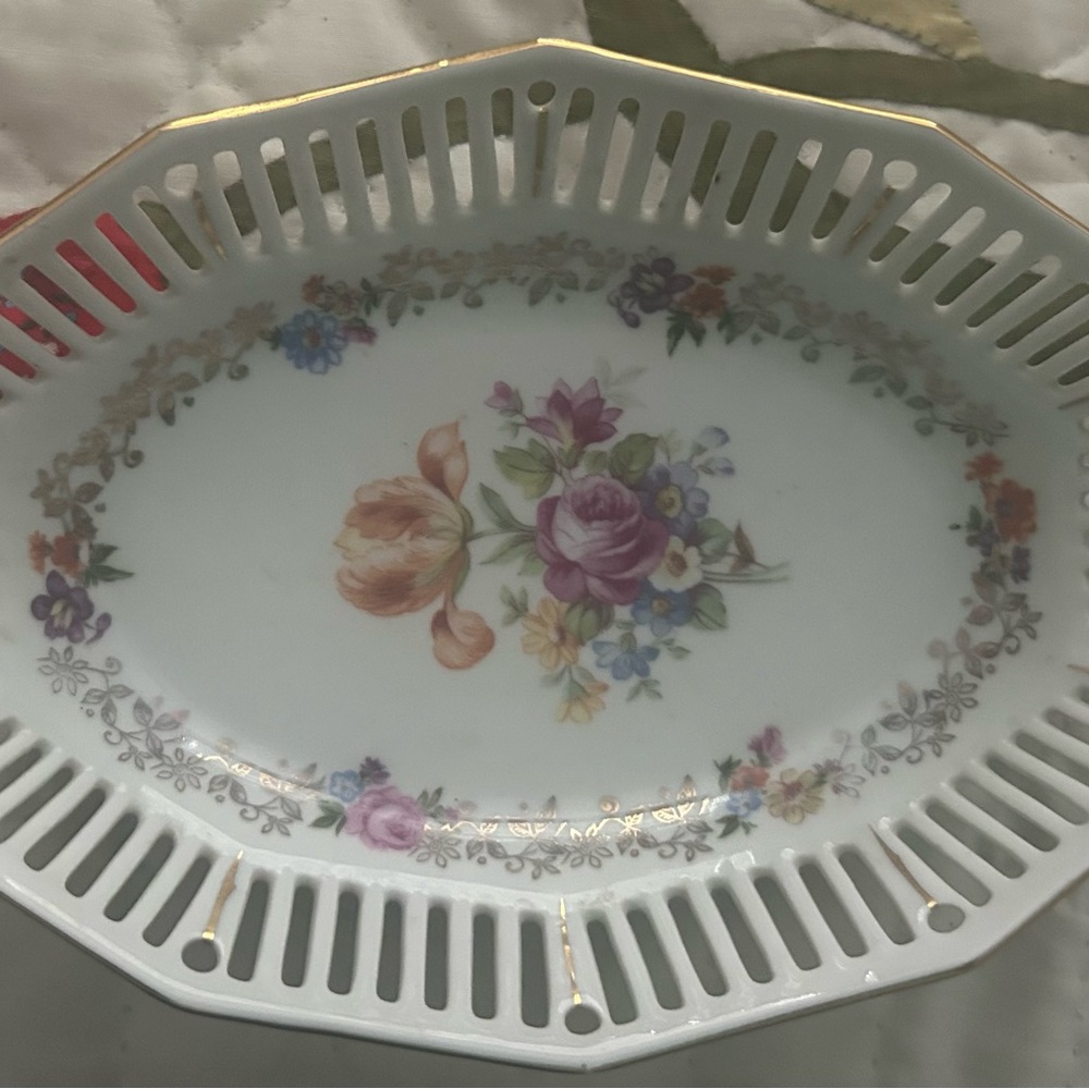 Antique china basket flower weave design Germany